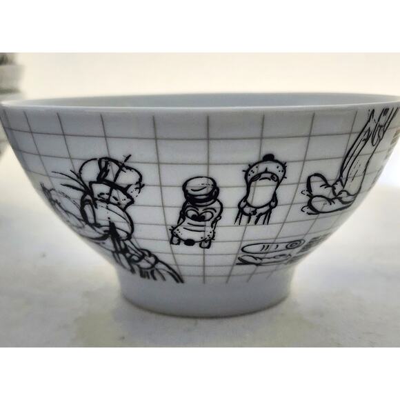 BOWLS-DISNEY-SKETCH BOOK-GOOFY-White-Black-Noodle-Cereal-Soup-Snacks-Set of 4 - Picture 9 of 12